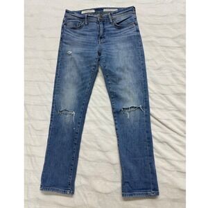 Pilcro Slim Boyfriend Jeans Light Wash Distressed Knee Size 27t